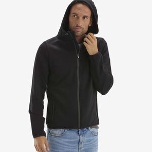 Uni Qlo Black Ultra Stretch Dry Sweat Hooded Full Zip Jacket Size Medium